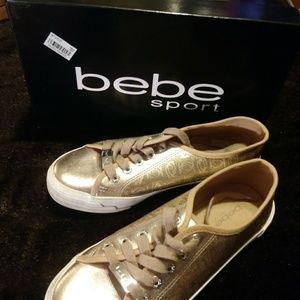bebe gold sneakers